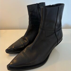 Zara Black Leather Boots size 36